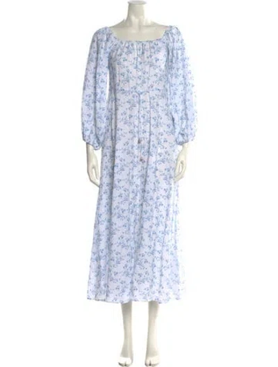 Pre-owned Caroline Constas Linen Long Dress In White