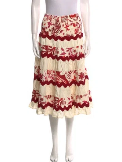 Pre-owned Caroline Constas Linen Midi Length Skirt In Neutral