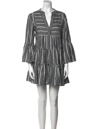 Pre-owned Caroline Constas Linen Mini Dress In Gray