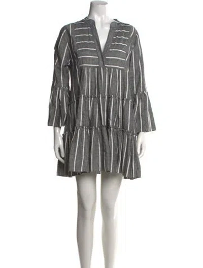 Pre-owned Caroline Constas Linen Mini Dress In Grey