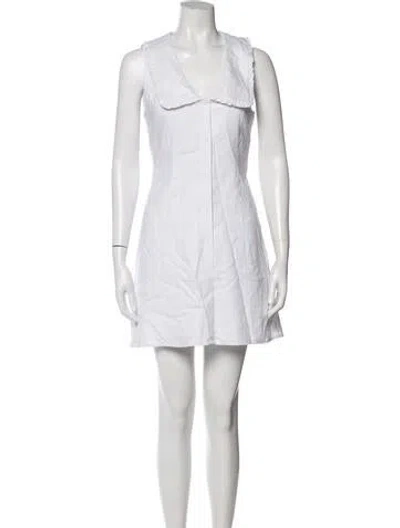 Pre-owned Caroline Constas Linen Mini Dress In White
