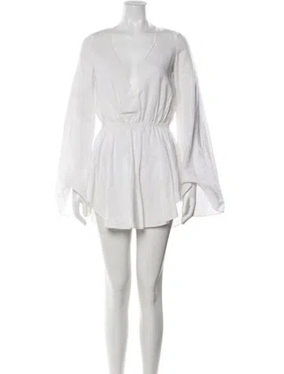Pre-owned Caroline Constas Linen Mini Dress In White