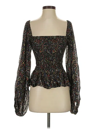 Pre-owned Caroline Constas Long Sleeve Blouse In Black