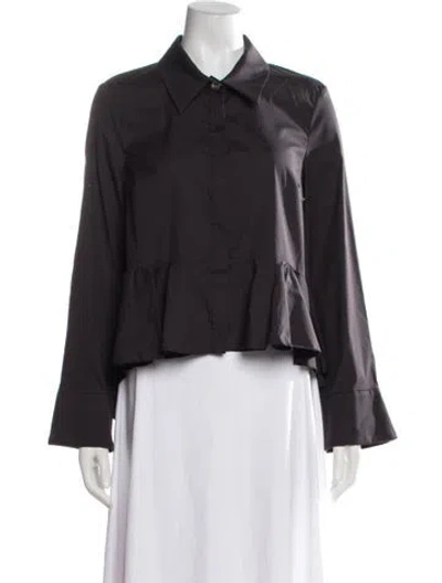 Pre-owned Caroline Constas Long Sleeve Blouse In Black