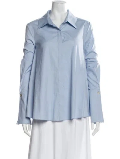 Pre-owned Caroline Constas Long Sleeve Blouse In Blue