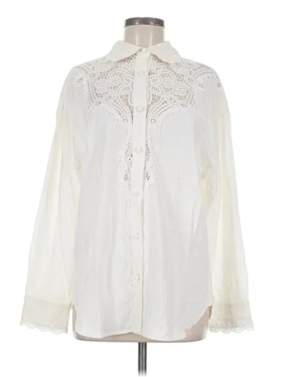 Pre-owned Caroline Constas Long Sleeve Blouse In Ivory
