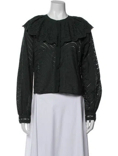 Pre-owned Caroline Constas Long Sleeve Blouse W/ Tags In Black