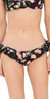 Caroline Constas Lotus Bikini Bottoms Black Floral In Black Floral