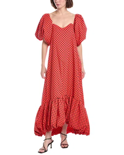 Caroline Constas Lucia High-low Bubble Hem Dress In Orange