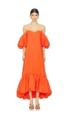Caroline Constas Lucia Midi Dress In Orange