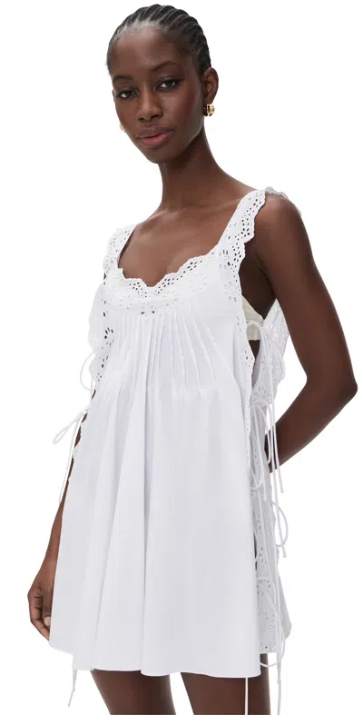 Caroline Constas Lucilla Eyelet Mini Dress White
