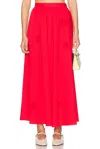 Caroline Constas Marcheline Midi Skirt In High Risk Red