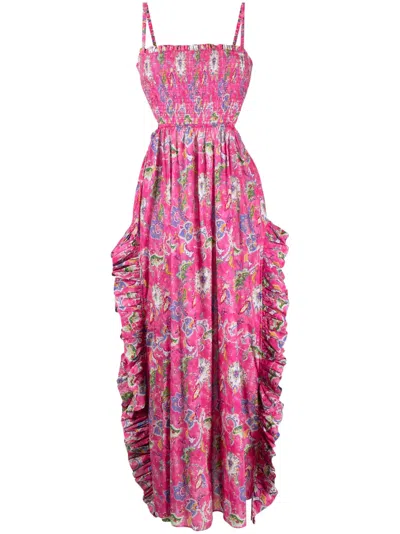 Caroline Constas Margo Gown Dress In Pink In Multi