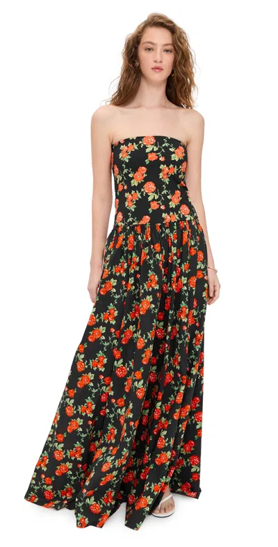 Caroline Constas Marianna Cover Up Black Red Multi