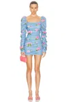 Caroline Constas Maxine Ruched Puff Sleeve Mini Dress
