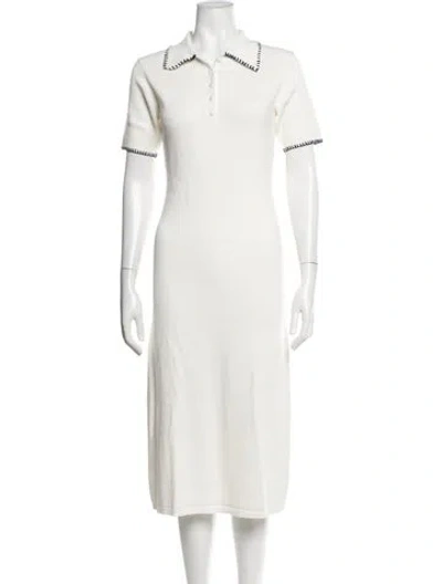 Pre-owned Caroline Constas Midi Length Dress W/ Tags In Neutrals/white