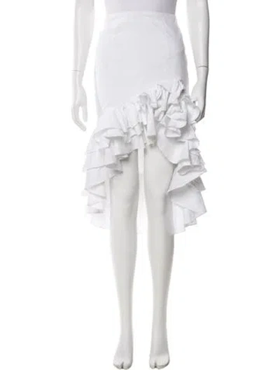 Pre-owned Caroline Constas Midi Length Skirt In White