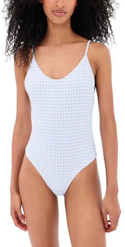 Caroline Constas Milani One Piece Swimsuit Periwinkle In White