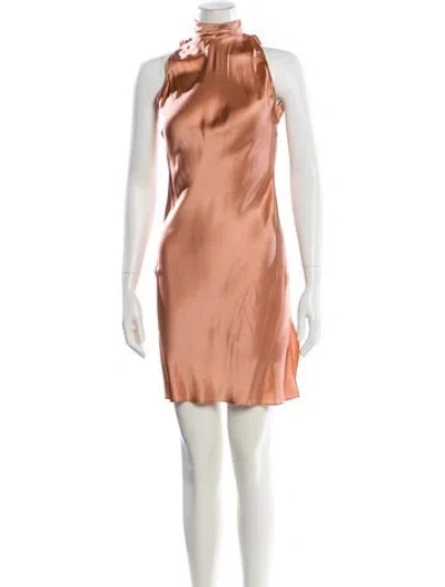 Pre-owned Caroline Constas Mock Neck Mini Dress In Pink