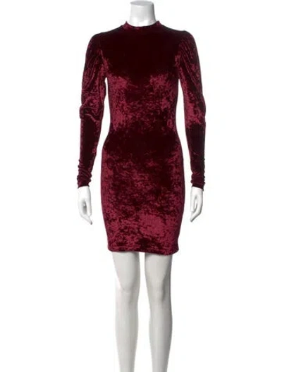 Pre-owned Caroline Constas Mock Neck Mini Dress W/ Tags In Burgundy