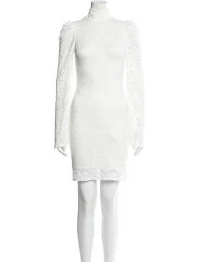 Pre-owned Caroline Constas Mock Neck Mini Dress In White