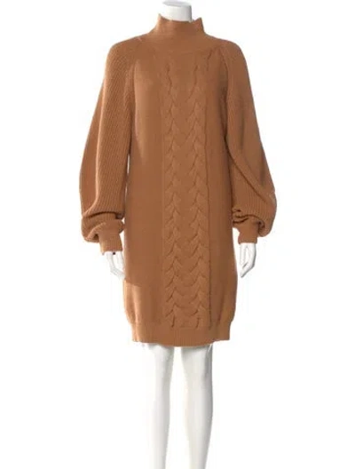 Pre-owned Caroline Constas Mock Neck Sweater In Brown