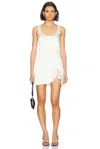 Shop Caroline Constas Natalie Ruffle Hem Mini Dress In White