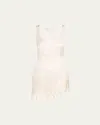 Caroline Constas Natalie Ruffle-hem Mini Dress In White