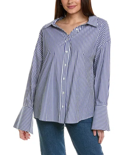 Caroline Constas Newell Woven Top In Blue