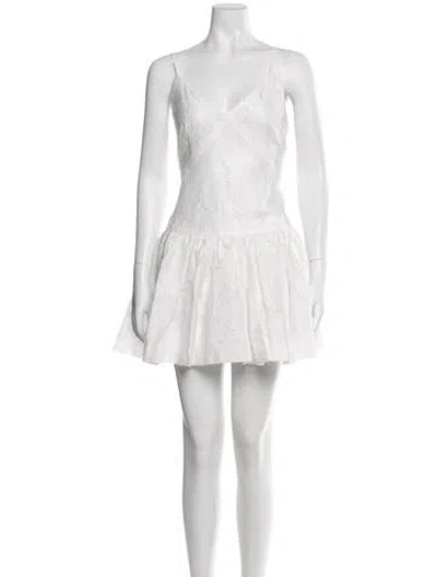 Pre-owned Caroline Constas Nylon Mini Dress In White