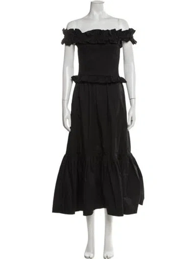 Pre-owned Caroline Constas Off-the-shoulder Long Dress In Green