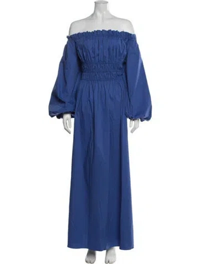 Pre-owned Caroline Constas Off-the-shoulder Long Dress W/ Tags In Blue