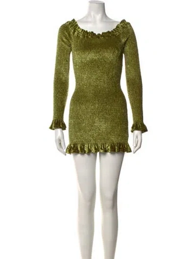 Pre-owned Caroline Constas Off-the-shoulder Mini Dress In Green