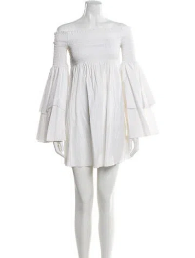 Pre-owned Caroline Constas Off-the-shoulder Mini Dress In White
