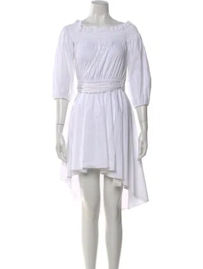 Pre-owned Caroline Constas Off-the-shoulder Mini Dress In White