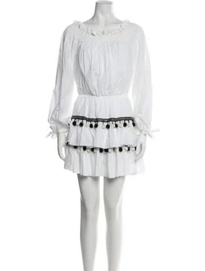 Pre-owned Caroline Constas Off-the-shoulder Mini Dress In White