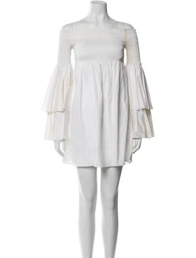 Pre-owned Caroline Constas Off-the-shoulder Mini Dress In White