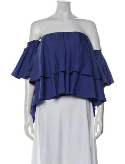 Pre-owned Caroline Constas Off-the-shoulder Sleeveless Top In Purple