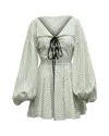 Caroline Constas Olympia Printed Mini Dress In White Cotton In White