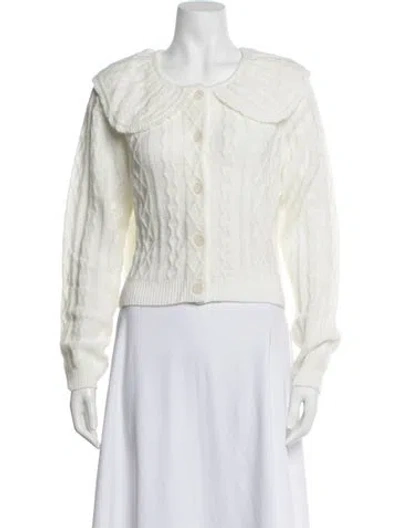 Pre-owned Caroline Constas Open Front Sweater In Neutrals/white