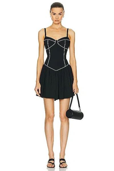 Caroline Constas Orella Mini Dress In Black & Off White