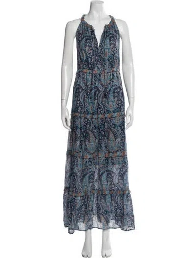 Pre-owned Caroline Constas Paisley Print Long Dress W/ Tags In Blue