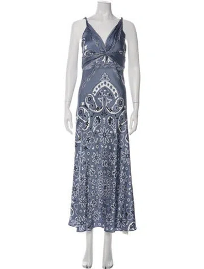Pre-owned Caroline Constas Paisley Print Long Dress W/ Tags In Green