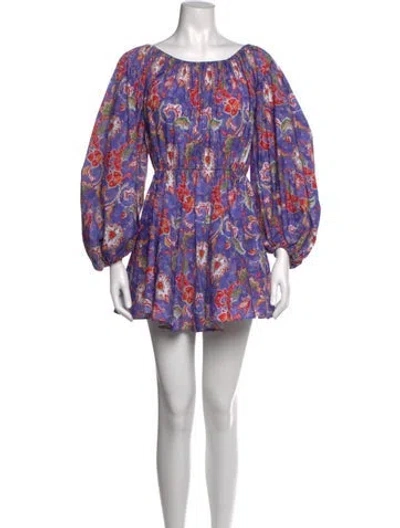 Pre-owned Caroline Constas Paisley Print Mini Dress In Blue