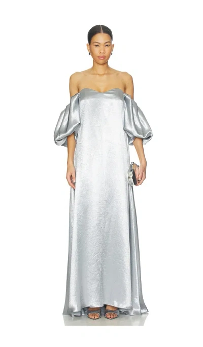 Caroline Constas Palmer Gown In Cloud Blue