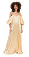 Caroline Constas Palmer Gown Champagne In Gold