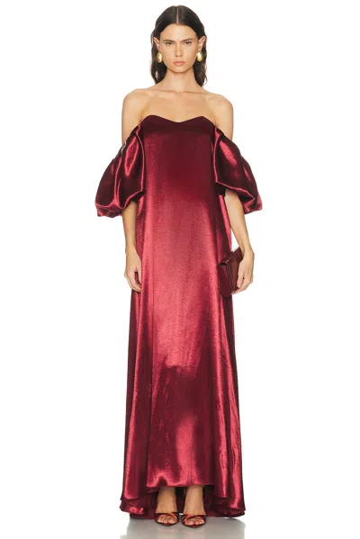 Caroline Constas Palmer Gown In Oxblood