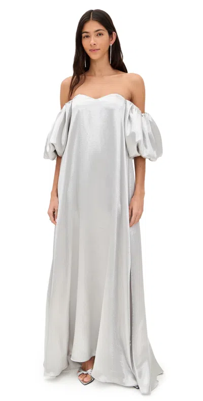 Caroline Constas Palmer Gown Silver