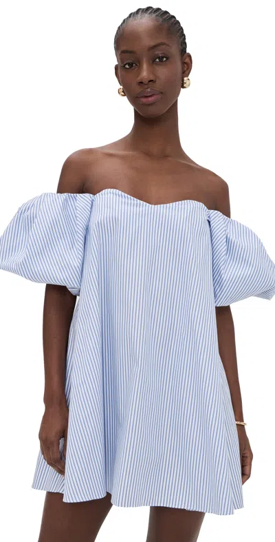 Caroline Constas Palmer Mini Dress Blue White Stripe In Multi