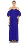 Caroline Constas Palmer Off Shoulder Gown In Blue